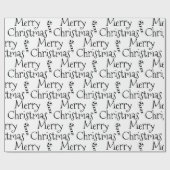 Vrolijk kerstzwarte witte snoepriet, schattig cadeaupapier (Vlak)