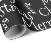 Vrolijk kerstzwarte witte snoepsuikerriet schattig cadeaupapier (Rol Hoek)