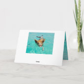 Vrolijk kerstzwemvarken feestdagen kaart (Achterkant)