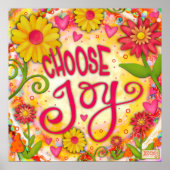 Vrolijk Kies Vreugde Inspirivity Geel Poster (Voorkant)