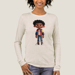 Vrolijk Kind Regenboog Jas 3D Karakter Lange Mouwe Tri-Blend Shirt