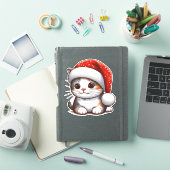 Vrolijk Kitten's Kerstgenot Sticker (iPad Cover)