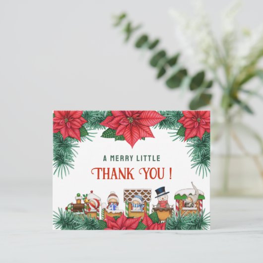 Vrolijk klein Baby shower aangepaste winter dank u Briefkaart (Staand voorkant)