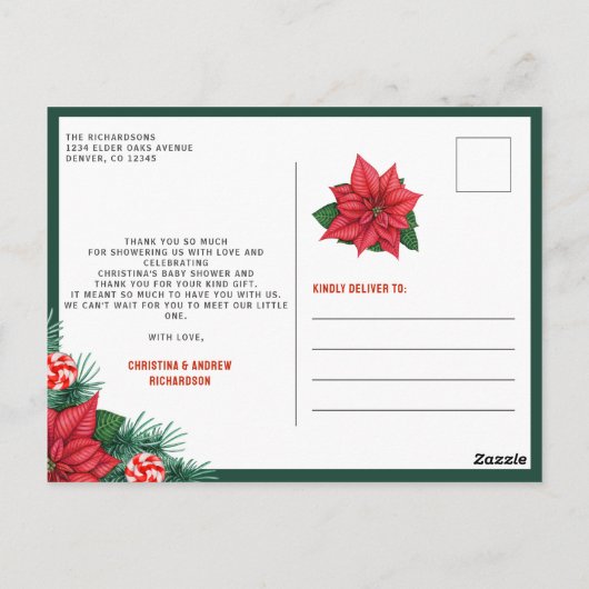 Vrolijk klein Baby shower aangepaste winter dank u Briefkaart (Achterkant)