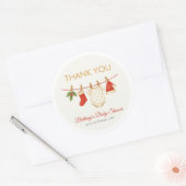 Vrolijk klein Baby shower dank u Ronde Sticker (Envelop)