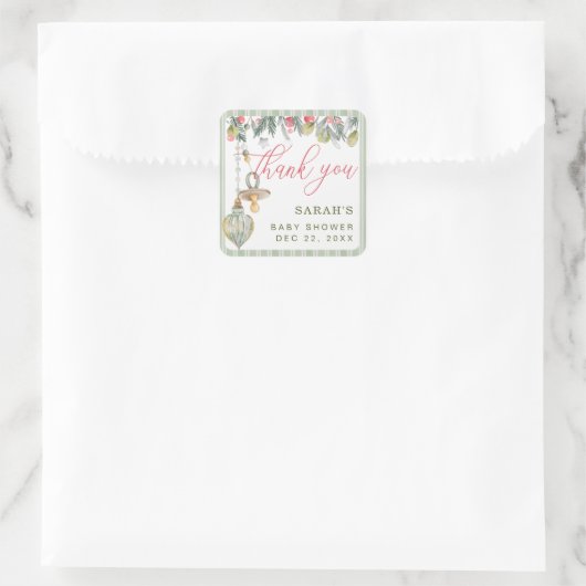 Vrolijk klein Baby shower Dank u Stickers (Tas)