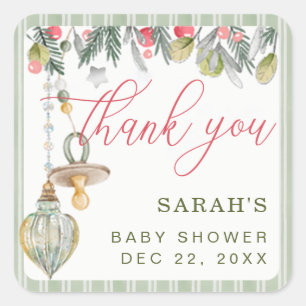 Vrolijk klein Baby shower Dank u Stickers