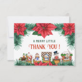 Vrolijk klein Baby shower Kerstmis Groen Winter Bedankkaart (Voorkant)