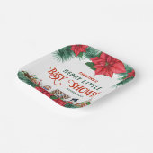 Vrolijk klein Baby shower Kerstmis Thema Winter Papieren Bordje (Gebogen)