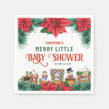 Vrolijk klein Baby shower Kerstmis Thema Winter