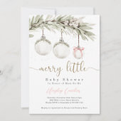 Vrolijk klein Baby shower kerstversiering Kaart (Voorkant)