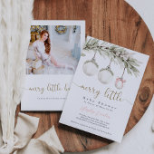 Vrolijk klein Baby shower kerstversiering Kaart