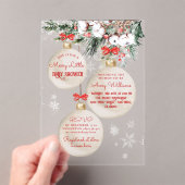 Vrolijk klein Baby shower Modern Christmas Acryl Uitnodigingen (Insitu (Draagbaar))