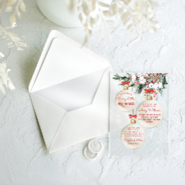 Vrolijk klein Baby shower Modern Christmas Acryl Uitnodigingen