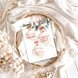 Vrolijk klein Baby shower Modern Christmas Bedankkaart