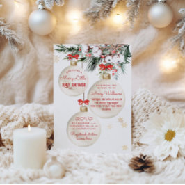 Vrolijk klein Baby shower Modern Christmas Kaart