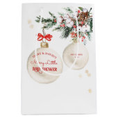 Vrolijk klein Baby shower Modern Christmas Medium Cadeauzakje (Voorkant)
