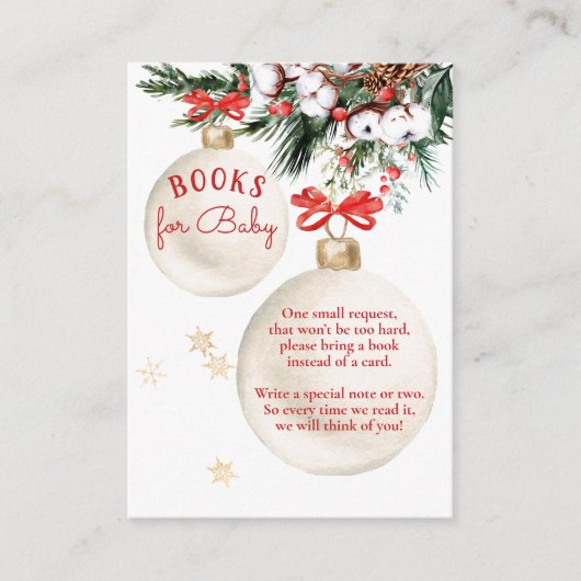 Vrolijk klein Baby shower Moderne kerstboeken Informatiekaartje (Voorkant)