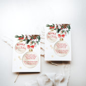 Vrolijk klein Baby shower Moderne kerstboeken Informatiekaartje