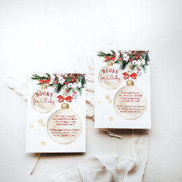 Vrolijk klein Baby shower Moderne kerstboeken Informatiekaartje