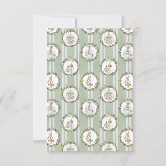 Vrolijk klein Baby shower plat dank je kaart (Achterkant)