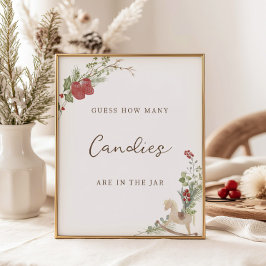 Vrolijk klein Baby shower raad eens hoeveel Poster