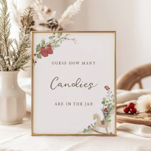 Vrolijk klein Baby shower raad eens hoeveel Poster
