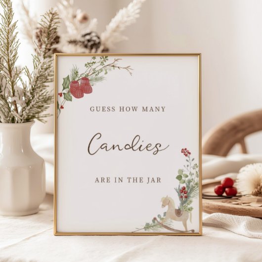 Vrolijk klein Baby shower raad eens hoeveel Poster