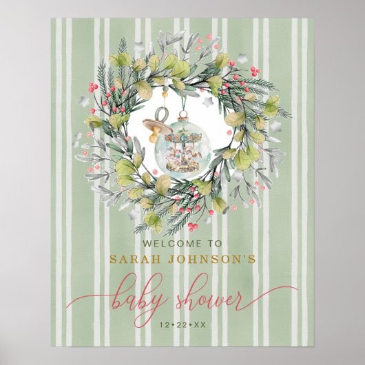 Vrolijk klein Baby shower welkomstbord Poster (Voorkant)