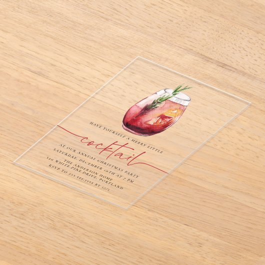 Vrolijk klein cocktail Sangria feestje Acryl Uitnodigingen (Laagn)