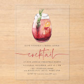Vrolijk klein cocktail Sangria feestje Acryl Uitnodigingen (Voorkant)