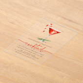 Vrolijk klein cocktail snoep riet feestje acryl uitnodigingen (Laagn)