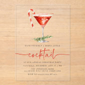 Vrolijk klein cocktail snoep riet feestje acryl uitnodigingen (Voorkant)