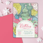 Vrolijk klein december verjaardagsfeestje kaart