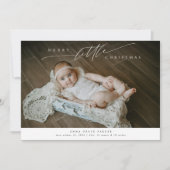 Vrolijk klein eerste kerst Schattige Baby Foto Geb Aankondiging (Voorkant)