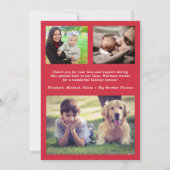 Vrolijk klein kerst 4 foto geboorte aankondiging (Achterkant)