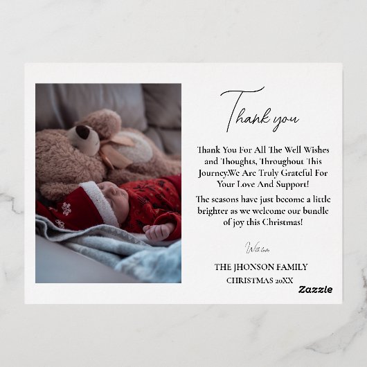 Vrolijk klein kerst baby geboorte aankondiging (Achterkant)