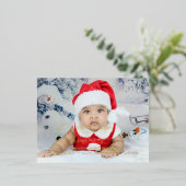 Vrolijk klein kerst baby geboorte aankondiging (Staand Voorkant)