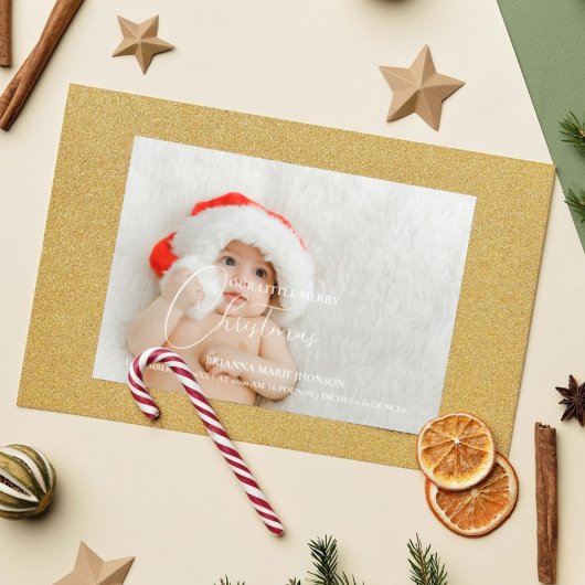 Vrolijk klein kerst baby geboorte aankondiging