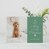 Vrolijk klein Kerst Huisdier Foto Platte Vakantie  Feestdagenkaart (Staand voorkant)