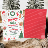 Vrolijk klein kerstBaby shower rood en blauw Kaart