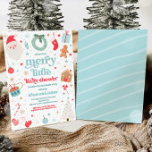 Vrolijk klein kerstBaby shower rood en blauw Kaart