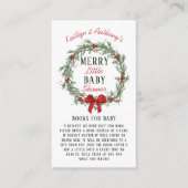 Vrolijk klein kerstboeken Baby shower voor Baby Informatiekaartje (Voorkant)