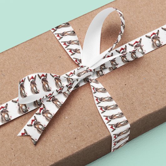 Vrolijk klein kerstezeltje satijnen lint