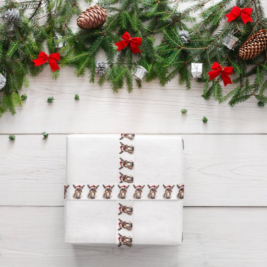 Vrolijk klein kerstezeltje satijnen lint