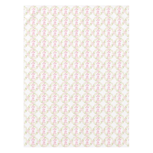 Vrolijk klein kerstfeest - Flower Wreath Tafelklee Tafelkleed (Voorkant)