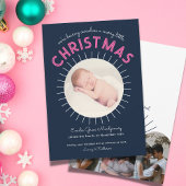 Vrolijk klein kerstfeest geboorte aankondiging