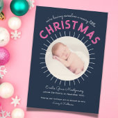 Vrolijk klein kerstfeest geboorte aankondiging