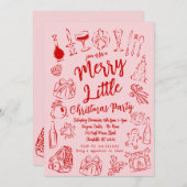 Vrolijk klein kerstfeest uitnodiging (Voorkant / Achterkant)