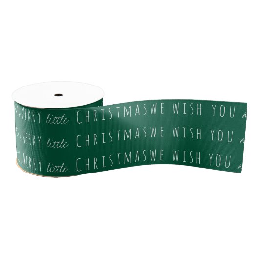 Vrolijk klein kerstgroen grosgrain lint (Spoel)